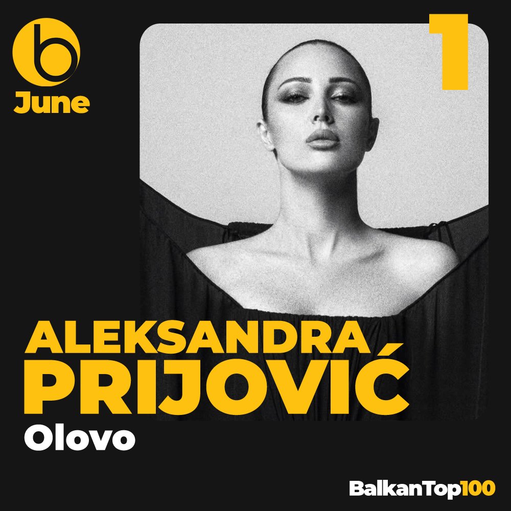 BalkanTop100's tweet photo. June No.1 @BalkanTop100 Aleksandra Prijović with song "Olovo"
https://t.co/1eQUJAjXte
#AleksandraPrijovic #Olovo #no1 #top100 #no1inbalkan #officialchart #topchart #musicchart #officialmusicchart #topofbalkan #balkanmusic #topljestvica #toplestvica #BalkanTop100 #BalkanTop100com https://t.co/QMHFkPq5rI