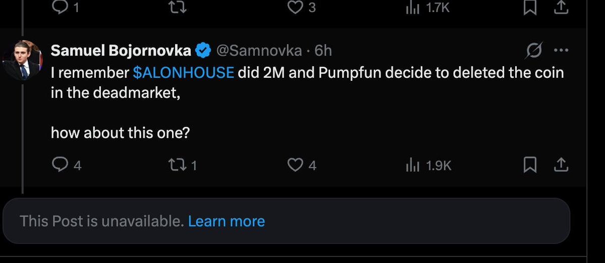 Samnovka's tweet photo. HAHAHA, it's not just my ticker that got nuked by https://t.co/zSGbV1Hpbx...

Even my thread is ghosting some people now. When I post on X, it straight up says "Post not available" for a bunch of accounts.

WTF is going on?? Should I just expose the whole https://t.co/zSGbV1Hpbx × X collab right now? 😂

My POV vs Some other guys POV