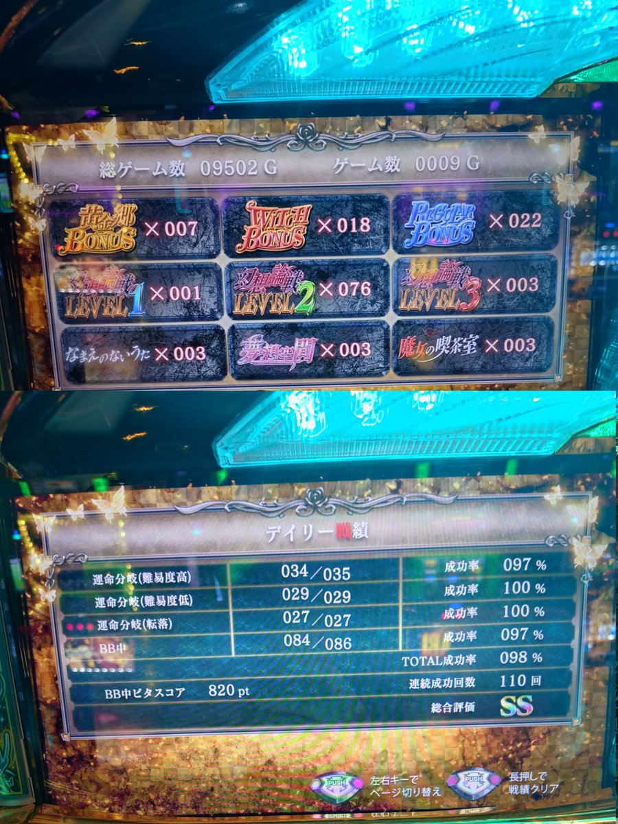binkofuck's tweet photo. うみねこかどおわ
投資2300枚
回収4450枚
初打ちの頃からずっと思ってるけどこの台生半可な覚悟で打つのは逆効果
魔女ポ開放目指して朝から休まずブン回した方が絶対いい
ベアト×2
ラムダ×2
最後魔女ポのベアトが待機してたけど有利切ってどっか行った
①演出は会話のみ
②ラムダ×なまうた https://t.co/0GS1qq8I3m