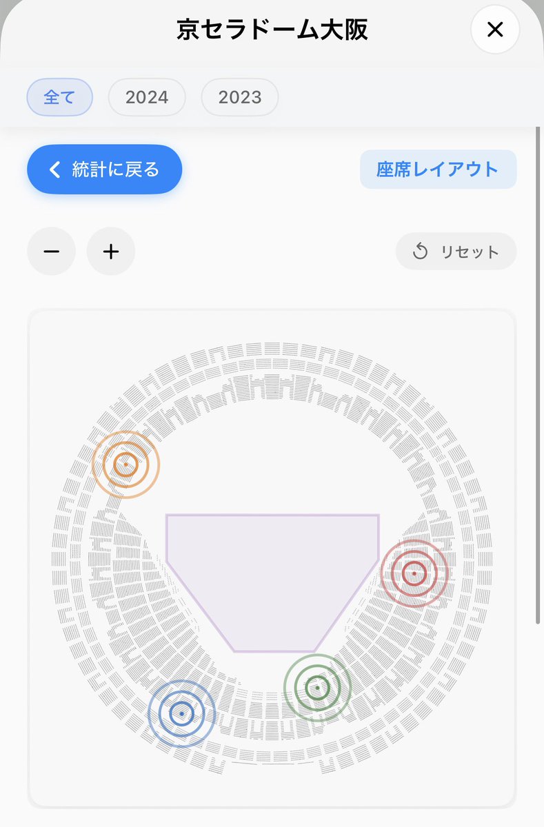 tukimoon_cha's tweet photo. 『Live Soul』っていうアプリ入れてみたんだけど、想像以上に神アプリで楽しい！！！！！

①過去参戦したLIVEを一覧で見られる
②一部の会場は過去の座席がまとめて可視化できる(アリーナは設定不可)
③参戦予定の確認が可能
④抽選期間などの管理が可能

他にも写真もつけられたり見返すのが楽しい🤳 https://t.co/M9ky1ONdSk