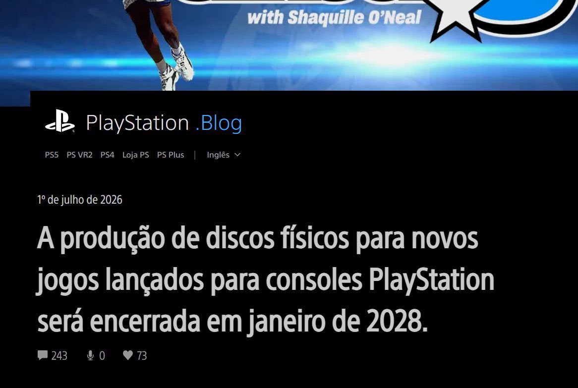 LeoSanX_'s tweet photo. Gente, a Sony anunciou que não teremos mais disco físico a partir de 01/2028 😲 https://t.co/SNw7nbNxkf