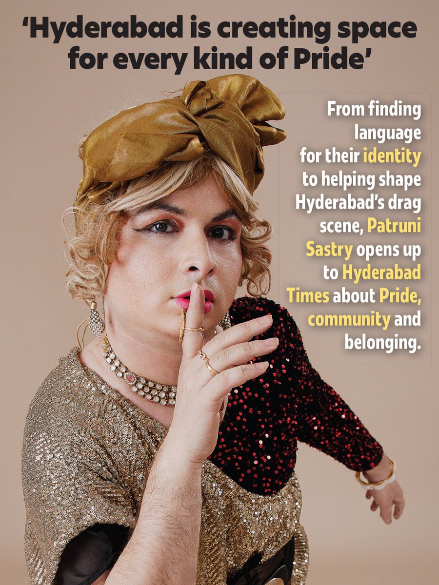 HydTimes's tweet photo. Patruni Sastry reflects on Pride, community and belonging in an exclusive conversation with Hyderabad Times.

Read the full interview at: https://t.co/u9lbTwMNxM

#PatruniSastry #Pride #LGBTQIA #Hyderabad #Drag #HyderabadTimes #ExclusiveInterview #PrideMonth https://t.co/8HDbiASdVn