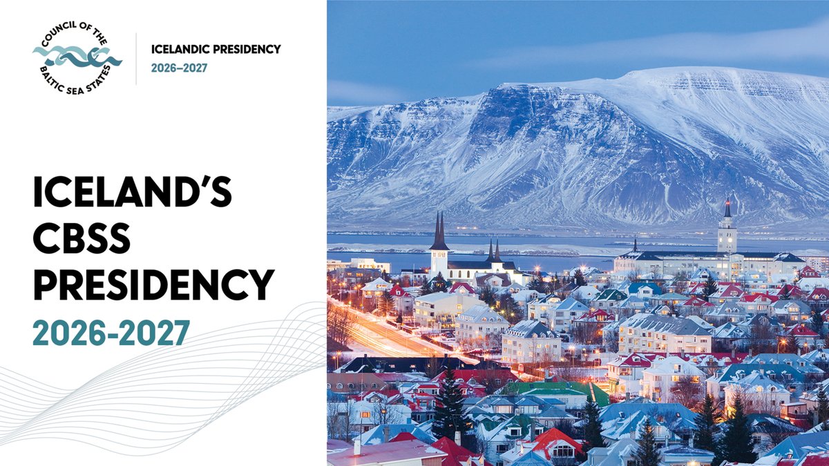 CBSSsecretariat's tweet photo. Today, on 1 July 2026, Iceland takes over the Presidency of the CBSS from Poland. Iceland will hold the rotating Presidency for a one-year term, until 30 June 2027, placing resilience at the centre of its programme. 
Read more: https://t.co/6J73TAqsu9
#CBSSpresidency @MFAIceland https://t.co/H7NWRJB8Dx