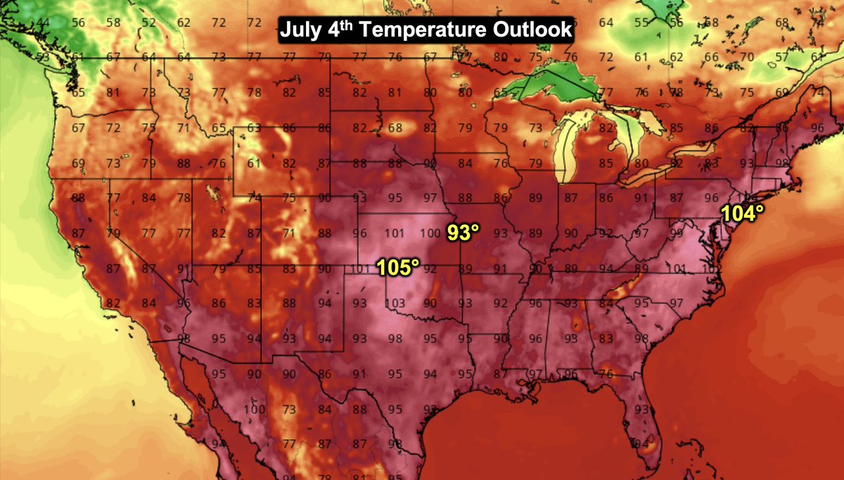 glezak's tweet photo. Goooooooooood morning! An Anticyclone, which is the opposite of a Cyclone or storm system, is intensifying over the eastern United States. These anticyclones form aloft, generally 10,000 to 25,000 feet above us, and when they develop over land, they create heat waves. I call them "Heat Wave Creating Machines."
The current developing anticyclone will weaken over the holiday weekend and then is forecast to redevelop over the western United States in around ten days. At this point, it does not appear likely to build directly over Kansas City, which means additional rain chances may continue to show up over the next couple of weeks.
Summer is settling in, but the pattern still favors periodic thunderstorm complexes and opportunities for more beneficial rainfall across the central Plains and Midwest. 🌦️🌽🌩️