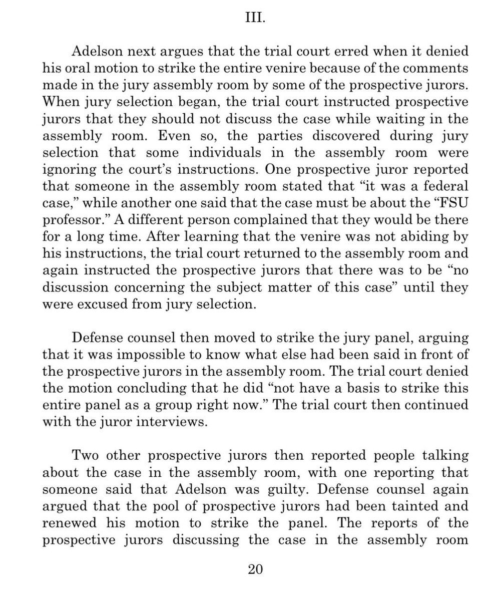 jaybronious's tweet photo. Florida District Court of Appeals decision on Charlie Adelson
“Finding no error by the trial court, the judgment and sentence
are AFFIRMED.”
#sorrycharlie #charlieadelson #wendiadelson #donnadelson https://t.co/L2Uj3J2d9k