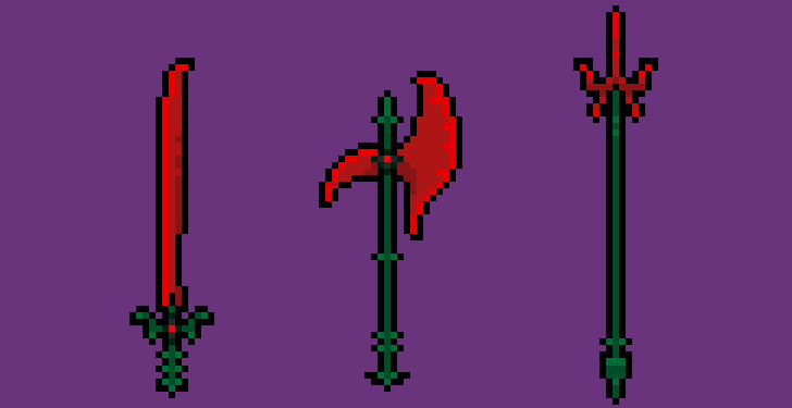 sakuria1209's tweet photo. ドット絵　その2
「朱薔薇の武器」
#pixelartㅤㅤㅤㅤ https://t.co/5mIwcuSLGW