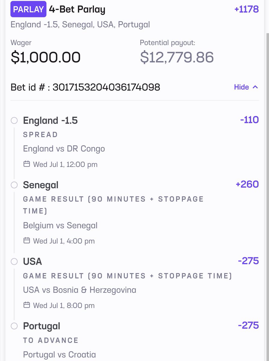 PropJoeDFS's tweet photo. The World Cup script. https://t.co/vIVvPX5USW