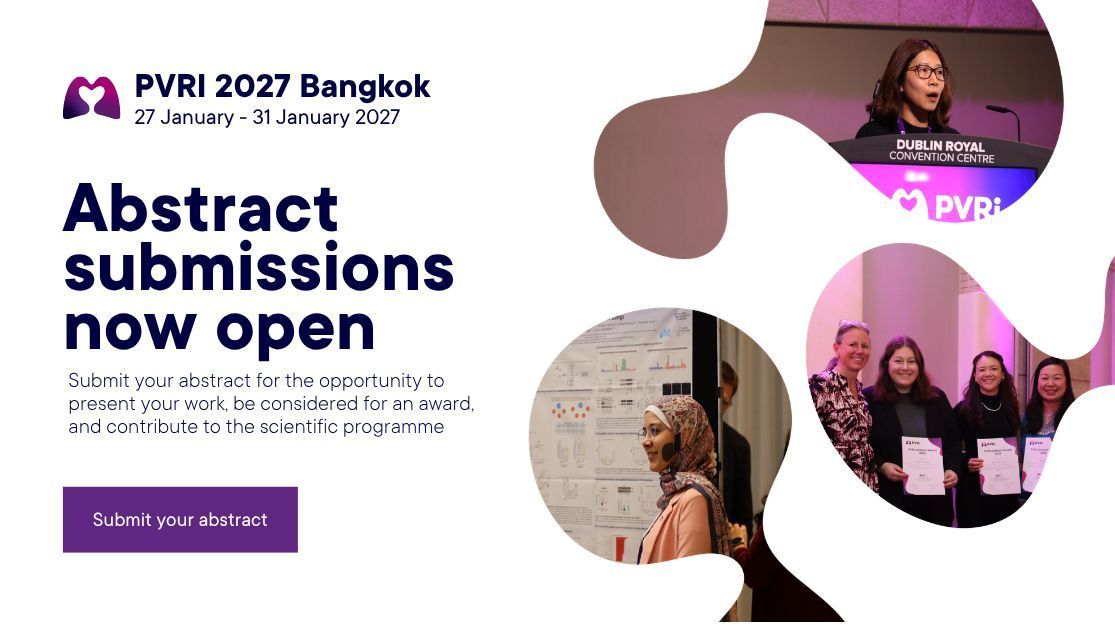 PVRI's tweet photo. PVRI 2027 abstract submissions are now open! 📢 

Share your work at PVRI 2027 Bangkok and contribute to the scientific programme.

You can submit your abstract under one of five themes:
▪️Basic and translational science
▪️Clinical science
▪️International and global health
▪️Mind the gap: cases that highlight gaps in evidence
▪️Next-generation diagnostics, AI, and therapeutics

➡️ Submit your abstract: https://t.co/d4X6nLQwCF 

📆 Main abstract submissions close: 5 October 2026
📆 Late-breaking abstract submissions will open on 6 November 2026