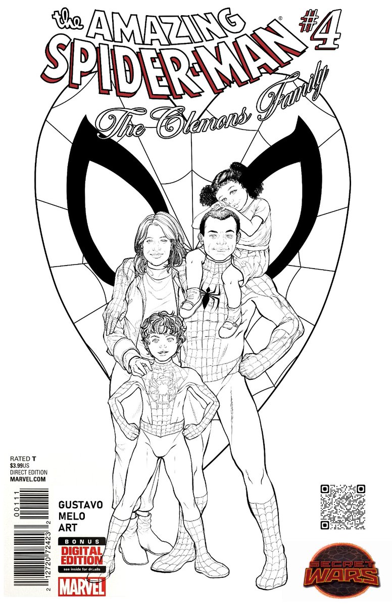 Gustavomeloart's tweet photo. Father’s Day commission

A custom comic cover reimagining The Amazing Spider-Man #1 (Renew Your Vows), featuring this amazing family.

Really fun project to work on!
#commission #fathersday #sketch #ink #draw #digitalart #clipstudiopaint #spiderman #family https://t.co/wjTe1kjdDX