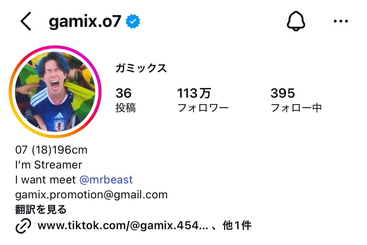ShinjukuSokai's tweet photo. ガミックスのインスタ、一日でフォロワー数が25万人→113万人になっててすごすぎるな。
ワールドカップネタの破壊力は凄まじい。 https://t.co/LDsSfrmwHD