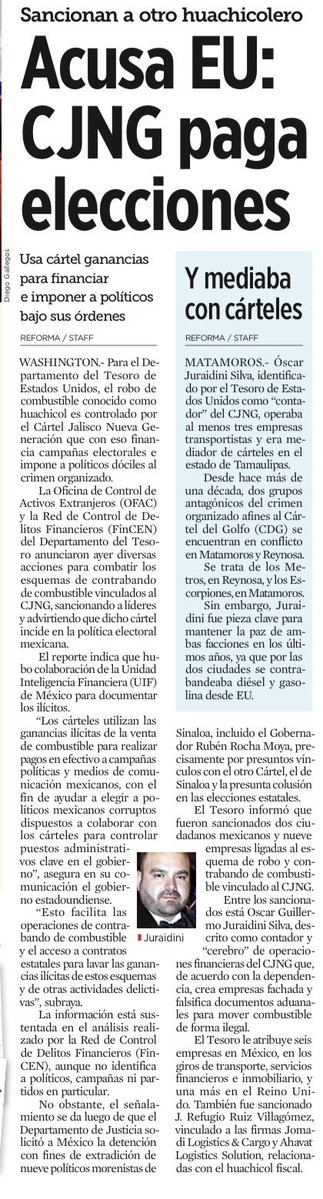 bereaguilarv's tweet photo. Todos los caminos conducen a Morena: 

EU acusa que el CJNG usa el dinero del huachicol para financiar campañas.

Para comprar políticos.

Para imponer funcionarios.

Para infiltrarse en el gobierno.

¿Así o más claro? https://t.co/IeD9rAuC9O