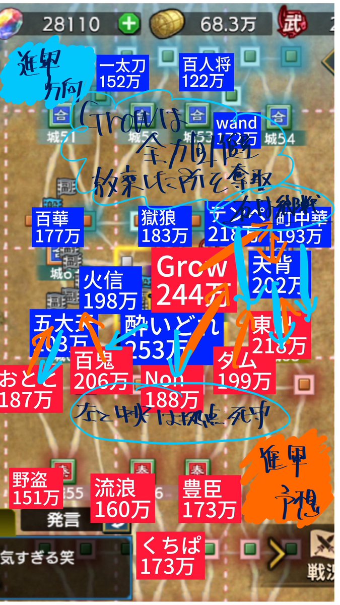 kdysesjb's tweet photo. だんちょーや参謀の方々が毎日大変そうだったので少しでもラクになればと戦況まとめたりしてたけど字読みづら
#キングダム覇道 https://t.co/TuPuP2onNh