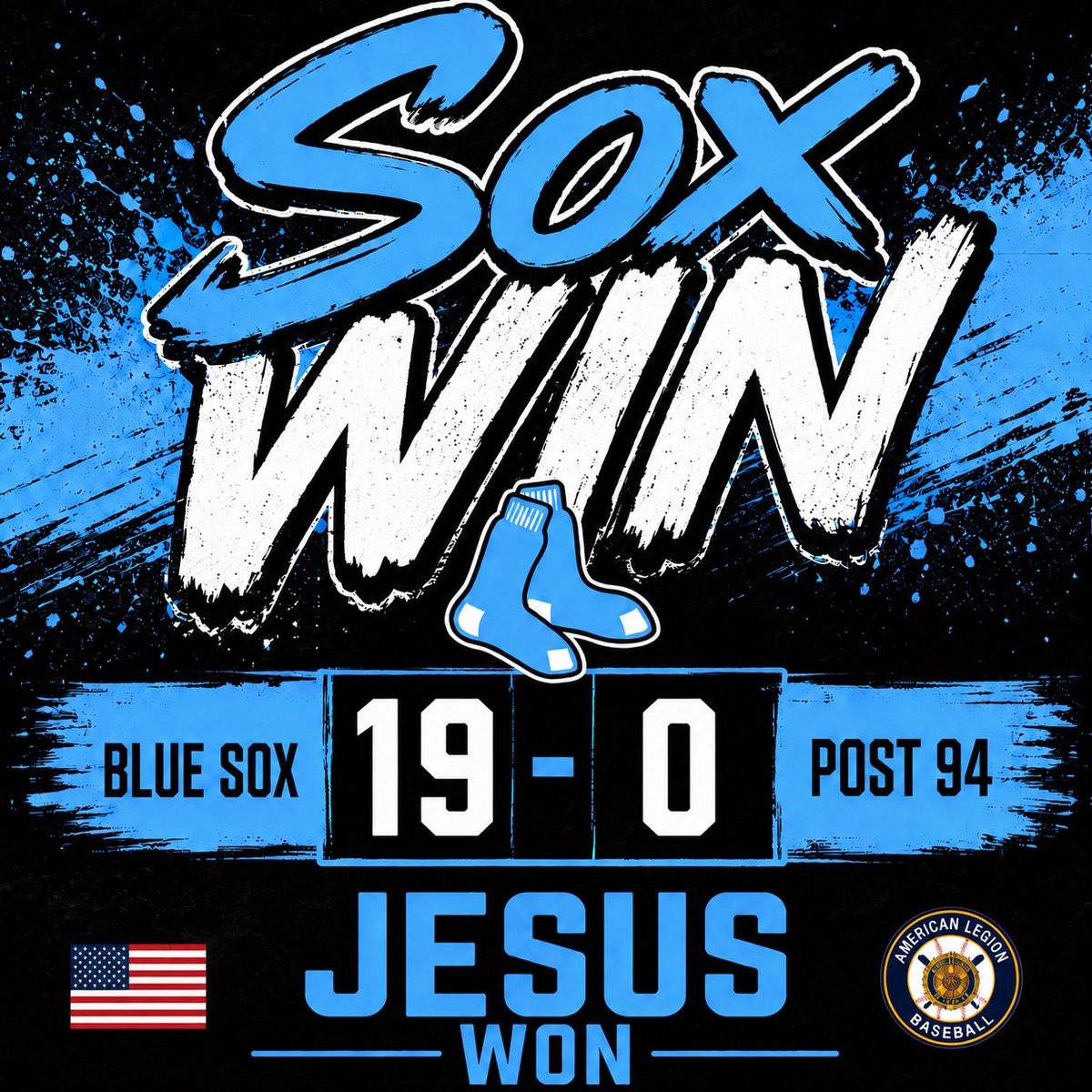 SoxWicomico's tweet photo. Blue Sox throw combined no-hitter in route to 19-0 win.

Highlight Players:
‘27 Thomas Gormley (2-3, 2HR, 6RBI)
‘28 Blake Riley (2-3, 2RBI, R)
‘28 Colby Rathel (2-3, RBI, 3R, 2SB)
‘26 Noah Riggin (3IP, 0H, 6K (W)

#JesusWon #FAMILY https://t.co/MCLecEH9NL