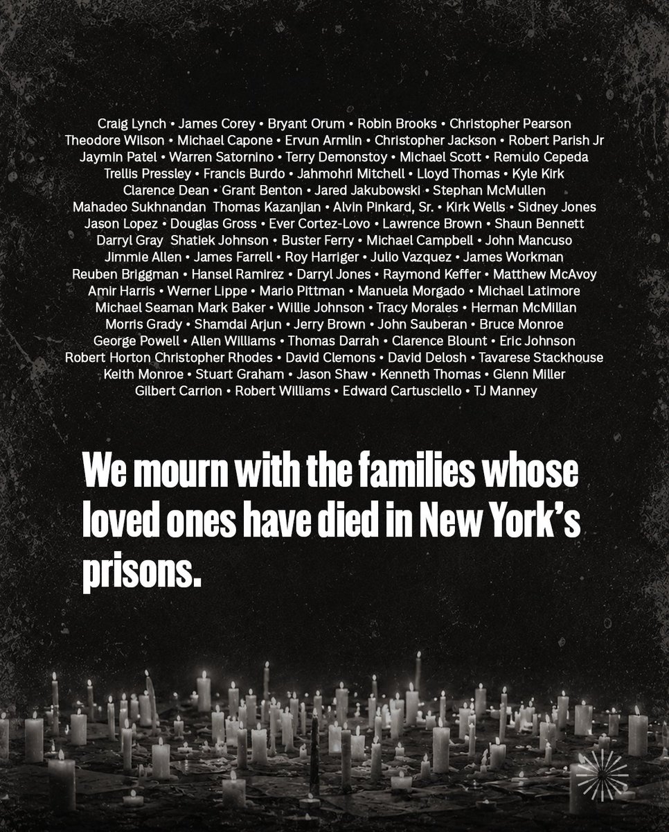 CCA_NY's tweet photo. 83 people have died in NY State prisons in just the first 6 months of 2026 — one every 48 hours. This is a crisis.

We need action now to create real pathways home and pass the CNC Bills.

No family should fear their loved one won’t come home alive.

#CommunitiesNotCages https://t.co/bbpDncMf9J