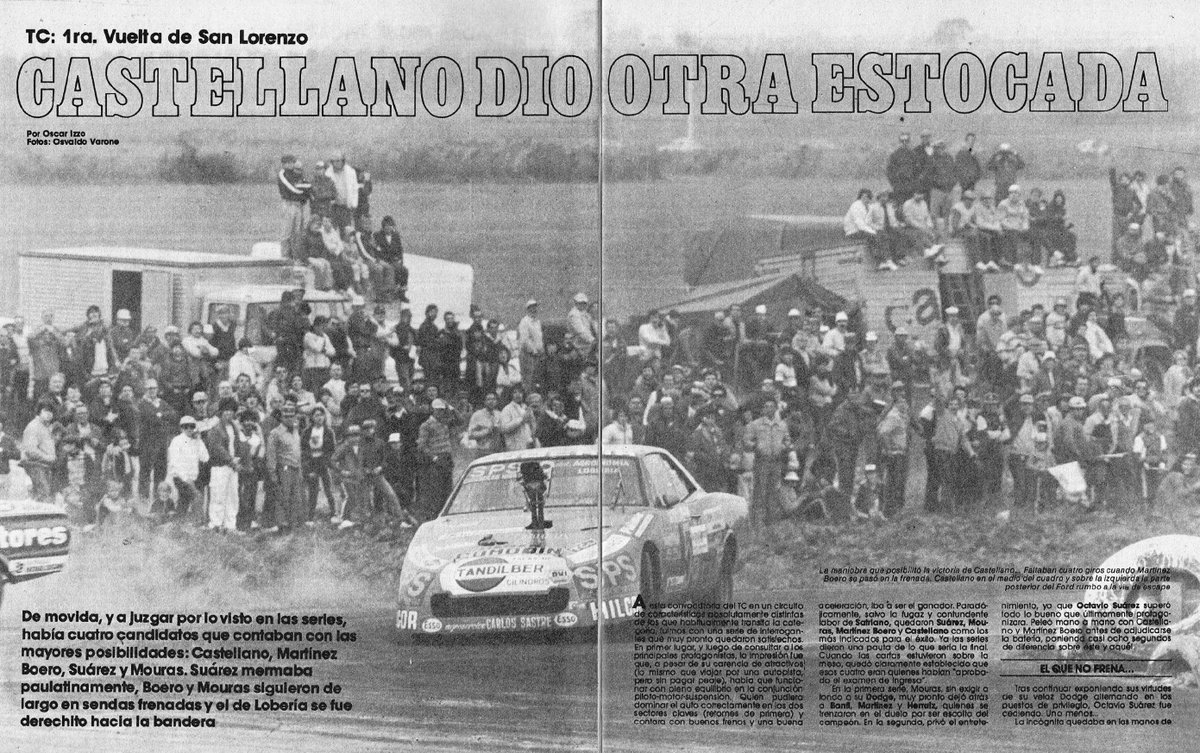 PatoG82's tweet photo. 1 de Julio de 1984. TC en el semipermanente de San Lorenzo 🏁

🍊 CASTELLANO DIÓ OTRA ESTOCADA

Final a 24 vueltas. Podio:
1° - Oscar Castellano (Dodge) a 190,31 kph ⏱️
2° - Roberto Mouras (Dodge)(S1 y R/V)
3° - Jorge M. Boero (Ford)

📓 Notas Corsa 🔗 https://t.co/PqTleeZm2t https://t.co/GLZc4Sp0JF