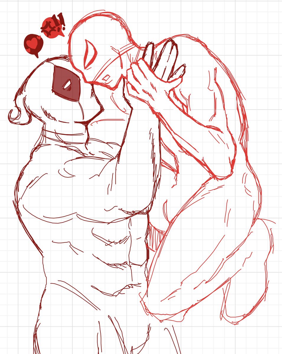 bosssyhoe's tweet photo. wip between other stuff because uhh..i miss them #spideypool https://t.co/QZxbm9a4AV