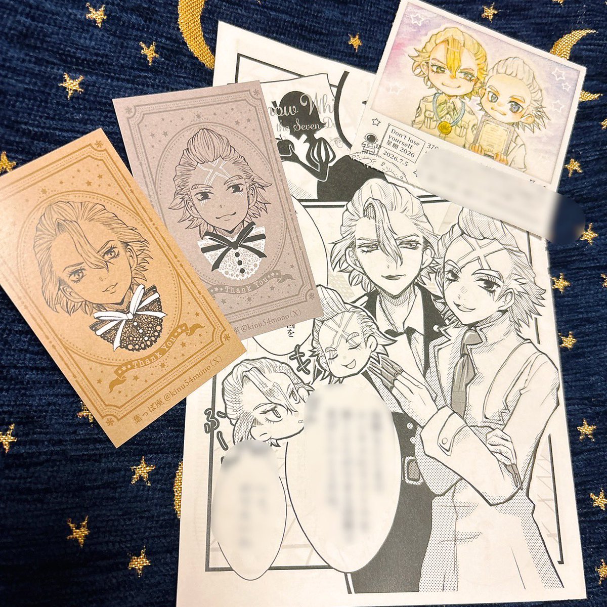 kinu54mono's tweet photo. スゼオンリーの無配はこんな感じになりました。カード表裏だけど沢山あるから2枚でも遠慮なくもらってほしい…… https://t.co/mLhG3kAOvz