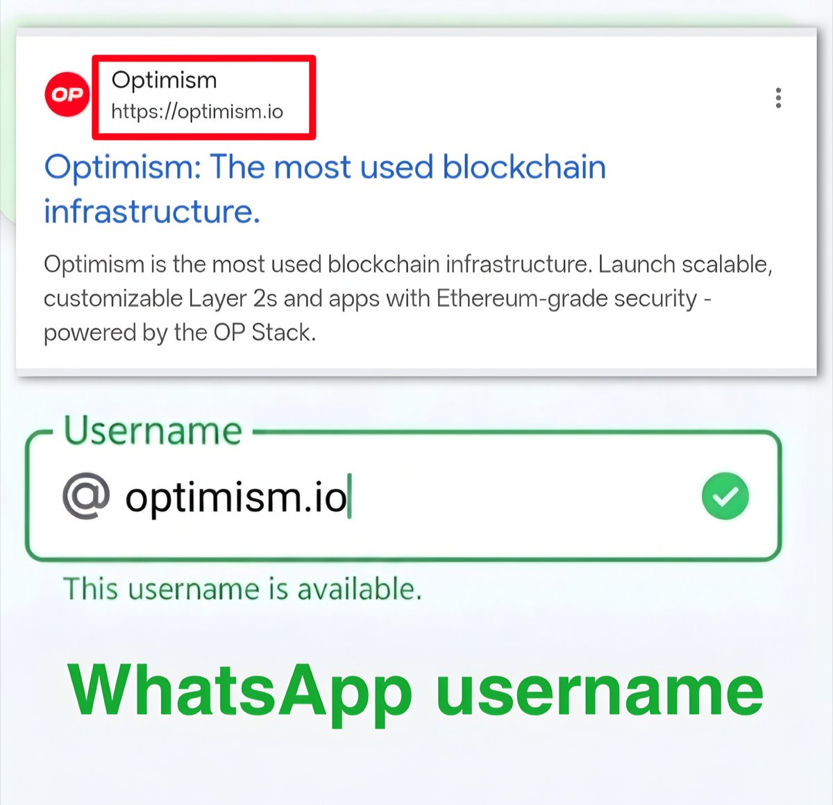 Coco_Airdrop's tweet photo. OMG! Big Brand .io Usernames Are Still Available 

Guys, a lot of big brands and crypto projects with .io domains are still available as @WhatsApp  usernames.

I just secured:

✅ @Optimism  .io

Don't sleep on this. The best usernames won't stay available forever.

Go claim yours before someone else does!

💬 Which .io username did you acquire? Come back and share it in the comments below! 👇