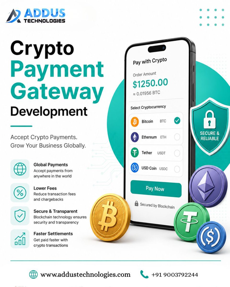 addustech's tweet photo. Take your business into the future with professional Crypto Payment Gateway Development

To Know More >> https://t.co/oRkXUot1iG

#cryptopaymentgateway #cryptopaymentgatewaydevelopment #blockchaindevelopment #web3 #cryptopayments #digitalpayments #fintech #blockchain #usa #uk #us https://t.co/JnqXCqakyx
