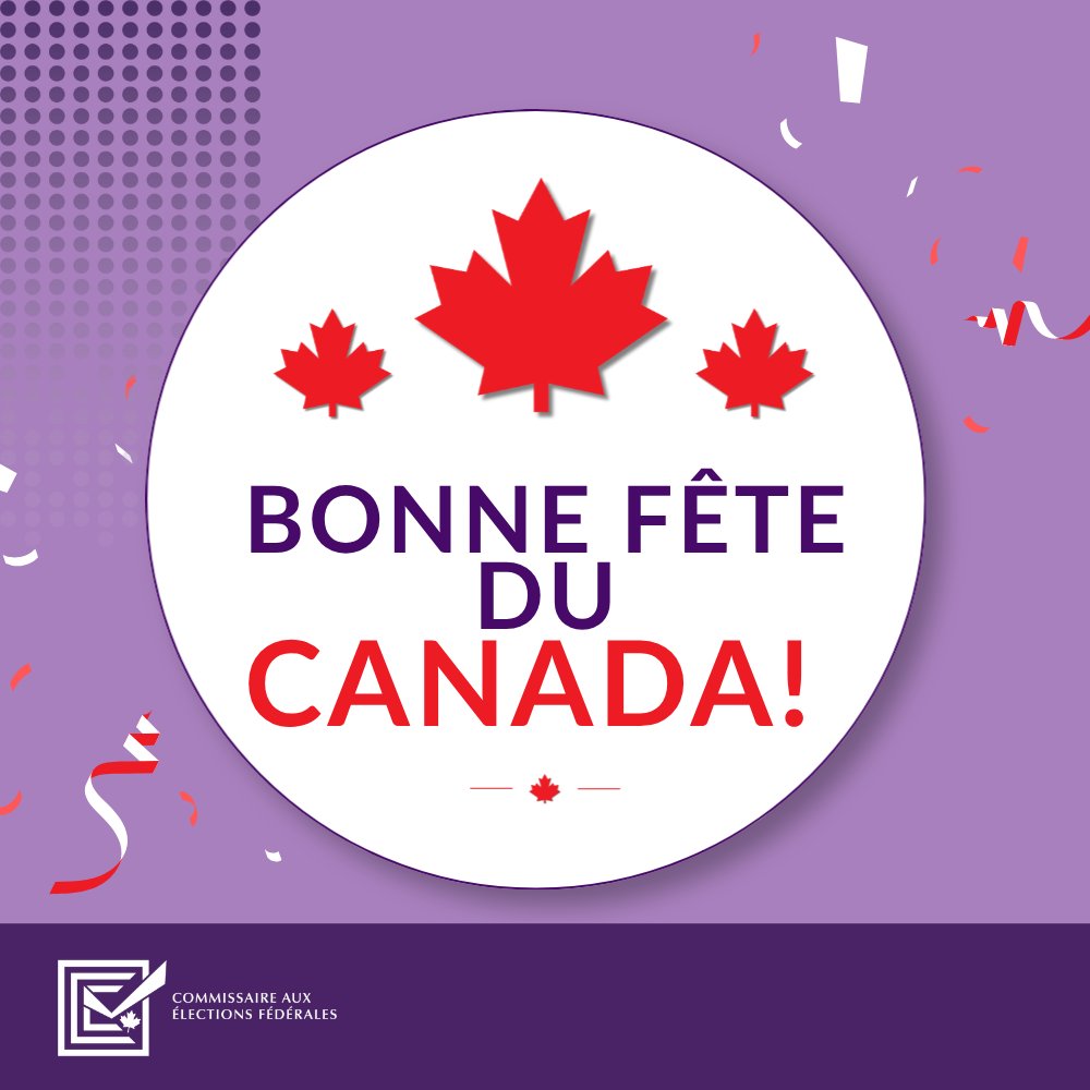 cef_cce_f's tweet photo. Bonne #FêteDuCanada!
Le saviez-vous? Le Canada est l’un des rares pays avec une commissaire indépendante chargée de veiller au respect de la loi électorale fédérale.

En cette journée, célébrons les libertés, les valeurs démocratiques et les personnes qui font la force du Canada. https://t.co/GRY4eUVnrB