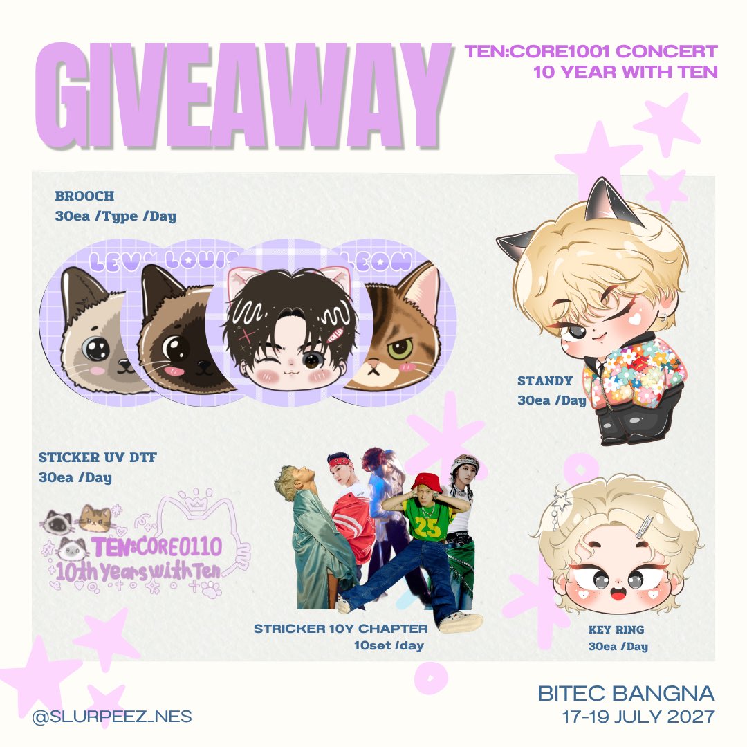 Slurpeez_nes's tweet photo. ✿ —– Pls kindly rt ✿

Giveaway for 10vely ⁺𓂃 🐈‍⬛ *。
#TENCORE0110concert
#TENCORE0110iscalling 

Date : 17-19 July 2026
Location : BITEC LIVE
Time : TBA

𖦹°‧˚ dm for exchange ᵕ̈˳ https://t.co/Lz9LzXQJlV