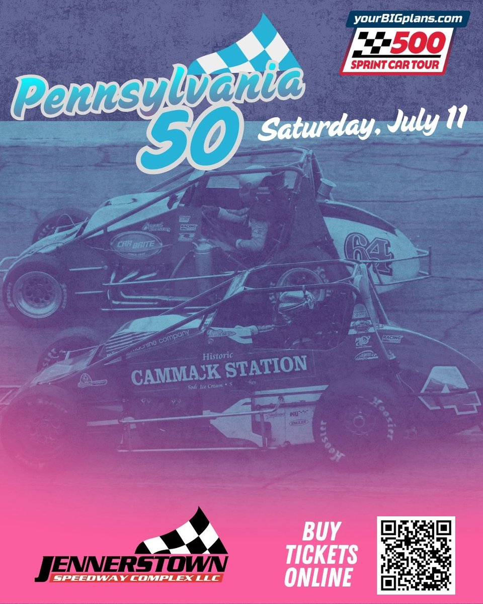 500SprintTour's tweet photo. 🏁 Next Stop: Pennsylvania! 🏁

The https://t.co/cbFWGvutBg 500 Sprint Car Tour makes history on July 11 with its first-ever visit to Jennerstown Speedway Complex and the first non-wing pavement sprint car race ever held at the track!

Be there for the inaugural Pennsylvania 50.

🎟️ Tickets: https://t.co/JlphmvIOaF
