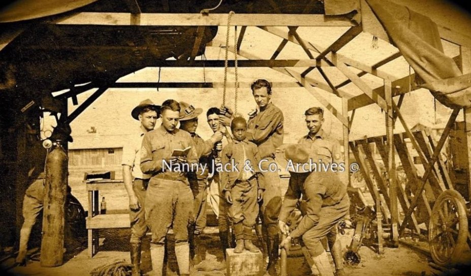 SaifMaher421388's tweet photo. 1915 US soldiers hanging a 7 years old Haiti boy while reading the "bible"  !  

....to Vietnam,to Iraq to Afghanistan,to Yemen,to Iran ....
..killing Children  of other races and religious background is sacred to this Satanic death  cult . https://t.co/17l3UYzqZs