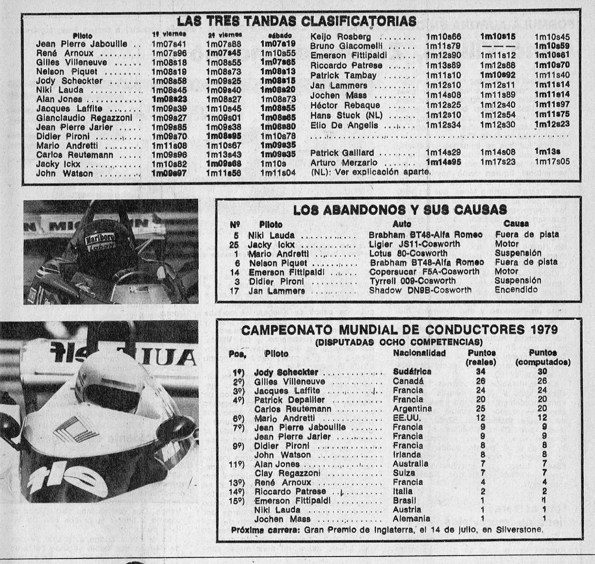 PatoG82's tweet photo. 1 de Julio de 1979. GP de Francia en Dijon-Prenois para la F1 🏁

🇫🇷 LA MARSELLESA NUNCA SONÓ TAN FUERTE
"Piloto francés, chasis francés, motor francés, neumáticos franceses. Primera victoria de un motor Turbo"

📝 Notas Corsa 🔗 https://t.co/9bJwUDWWeA https://t.co/X2R8KH2NuY