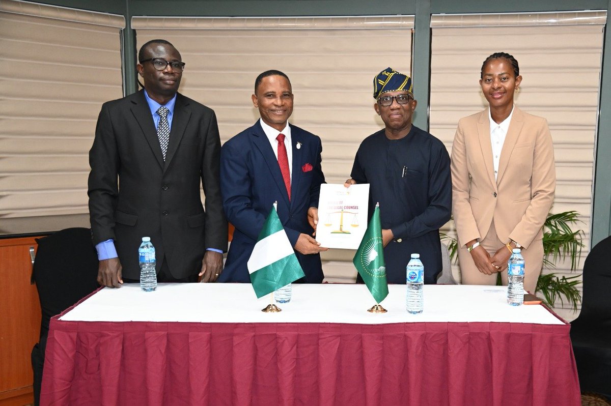 Bankole_Adeoye's tweet photo. On behalf of the #AUC, I signed an #MoU with the African Regional Institute for Geospatial Science and Information (@AFRIGIST_), a Nigeria-based inter-governmental organisation that trains highly skilled manpower in geospatial information science and technology, and its applications. The Commission looks forward to leveraging the expertise of @AFRIGIST_  to strengthen the geospatial capacities of border stakeholders – a central requirement for the delimitation, demarcation, and reaffirmation of inter-state boundaries.