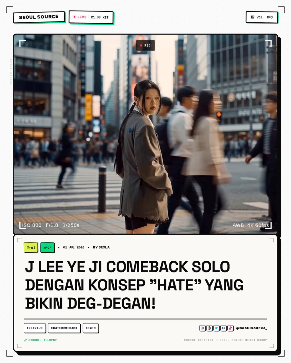 kpopdankdramaid's tweet photo. Lee Ye Ji comeback solo dengan "Hate"! Teaser MV-nya udah keluar, konsepnya bikin deg-degan. Siap-siap streaming 6 Juli! #LeeYeJi #Hate #SoloDebut
Read More: https://t.co/BdtiPKEcui
-Seola https://t.co/Ct8SfyihYT