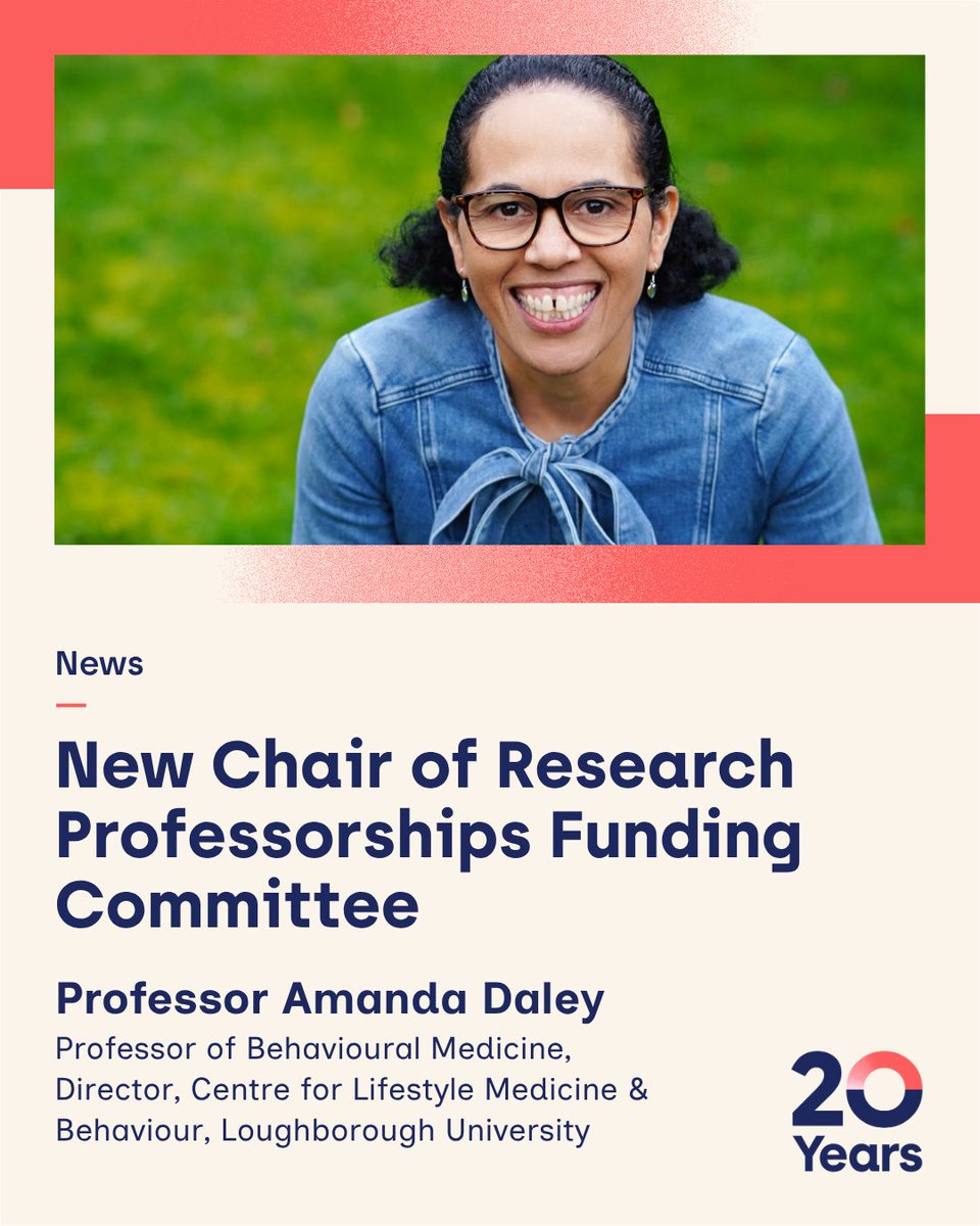 NIHRresearch's tweet photo. We're delighted to welcome Professor @Amanadadaley09  as the new Chair of the NIHR Research Professorships Funding Committee.

Amanda brings extensive expertise in public health research, with a particular focus on behavioural medicine, physical activity, weight management, and women's health at @lborouniversity . As the principal investigator on several major clinical trials, she has helped shape research that improves health outcomes for people across the UK.

As Chair, Amanda will support the NIHR Academy in continuing to strengthen the Research Professorships Programme, ensuring the scheme attracts and supports an even broader range of talented health and care researchers.

NIHR Research Professors lead world-class research that improves lives, strengthens health and care services, and contributes to the health and wealth of the nation.

Find out more about the Research Professorships Programme: https://t.co/2EZ56YaCFO