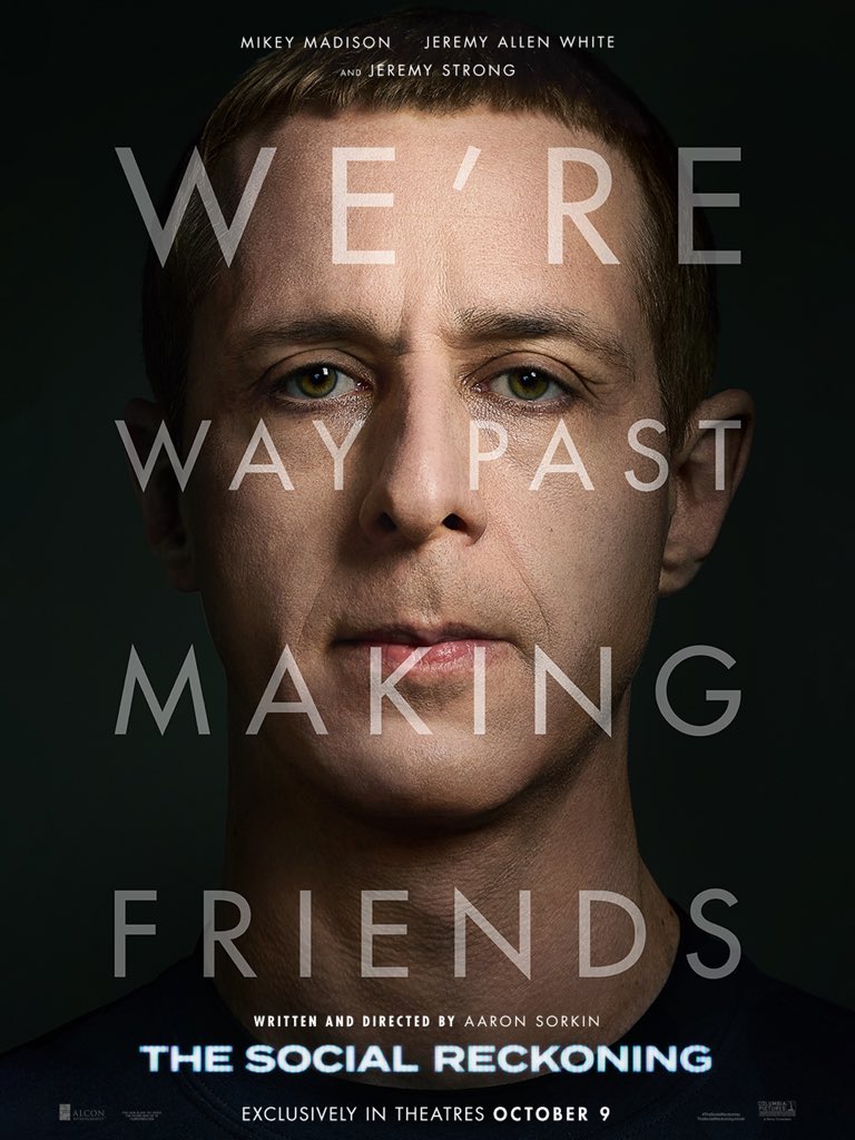 sinemori's tweet photo. Mark Zuckerberg rolünde Jeremy Strong.

The Social Network devam filmi The Social Reckoning, 9 Ekim'de geliyor. https://t.co/XiSUxV2bv0