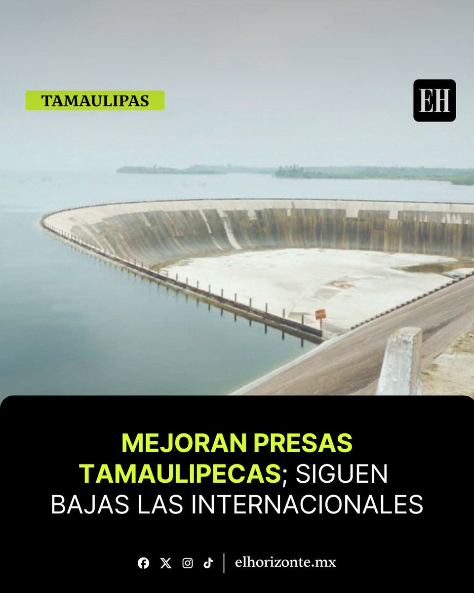 EHTamaulipas's tweet photo. 💧La Unión Agrícola Regional del Norte de #Tamaulipas (UARNT) dio a conocer el estado actual de las principales presas de la entidad, donde se observa una recuperación favorable en la mayoría de los embalses estatales.

https://t.co/riJC3spHMW https://t.co/o1KldF5aGy