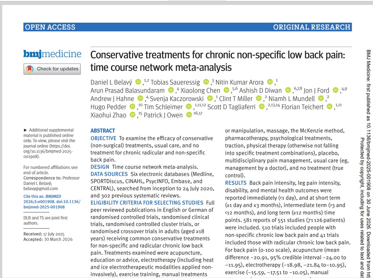 PhysioMeScience's tweet photo. Just published 🔥

Conservative treatments for chronic non-specific low back pain: time course network meta-analysis

Congrats to all authors 👏

https://t.co/2w0OWMup0l https://t.co/yVoKcFc1NU
