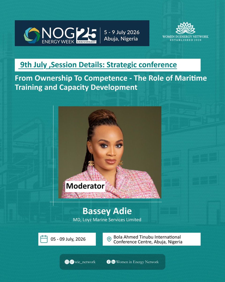 WIENetwork's tweet photo. The Women in Energy Network (WIEN) is proud to celebrate 10 outstanding WIEN Women who will be speaking at the 25th @NOGEnergyWeek Conference &amp; Exhibition.  

Meet our distinguished speakers: https://t.co/zaJtP0kQDu
