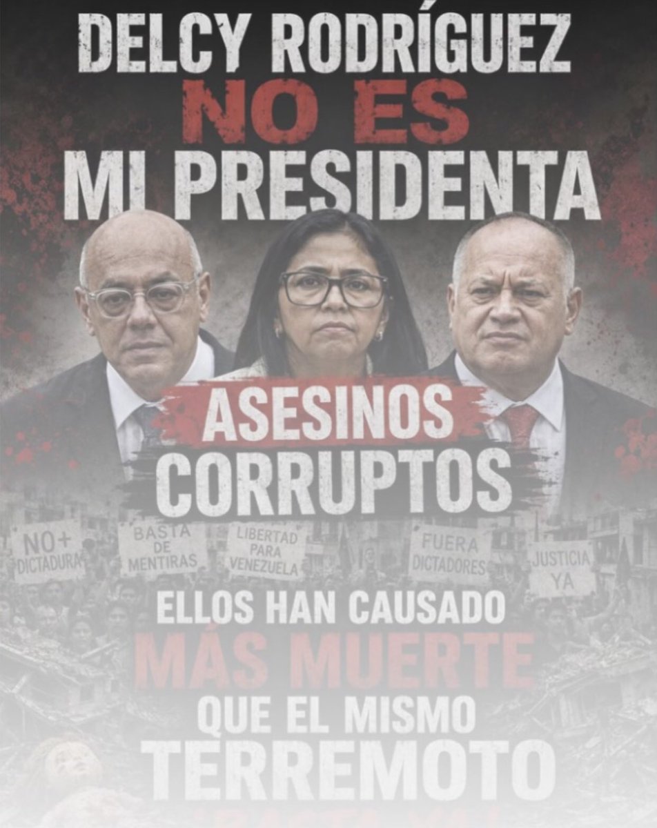 Pura_Miel's tweet photo. #LaInterinaEsDelCartelDeLosSoles 
#SiempreLoFueYSigueSiéndolo 

Esto si es aberrante continuar con esta talibana en el poder, hizo daño por 27 años y nadie cambia teniendo tantas muertes en sus manos @RepMariaSalazar @realDonaldTrump 
@marcorubio @SecRubio 
@Potus45 @usembassyve https://t.co/45ZJUfKTph
