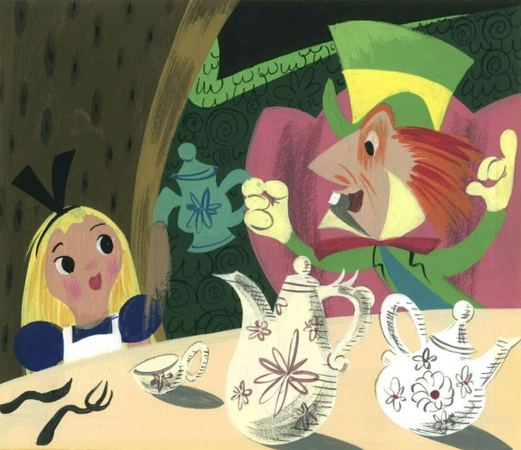 reminiscinbby's tweet photo. mary blair's concept art for disney’s alice in wonderland (1951) https://t.co/QzL6lZBhBi