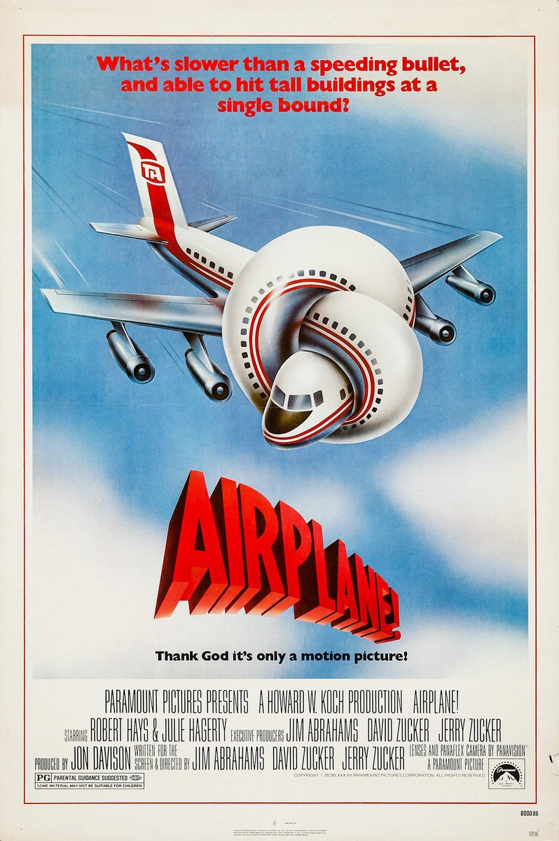 LASTEXITshirts's tweet photo. 'Airplane!' was release in the US on this day in 1980.

Aeromexico was the only airline to buy the movie for their in-flight entertainment.
- Jamie https://t.co/tMVOx7t5EU