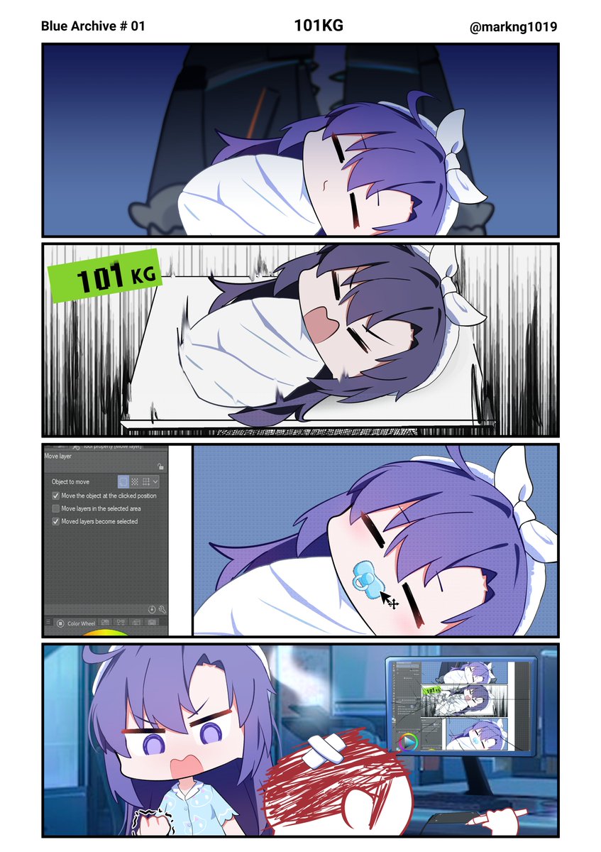 ゆやページ Blue Archive # 01 - 101KG Sensei tries his hand on art