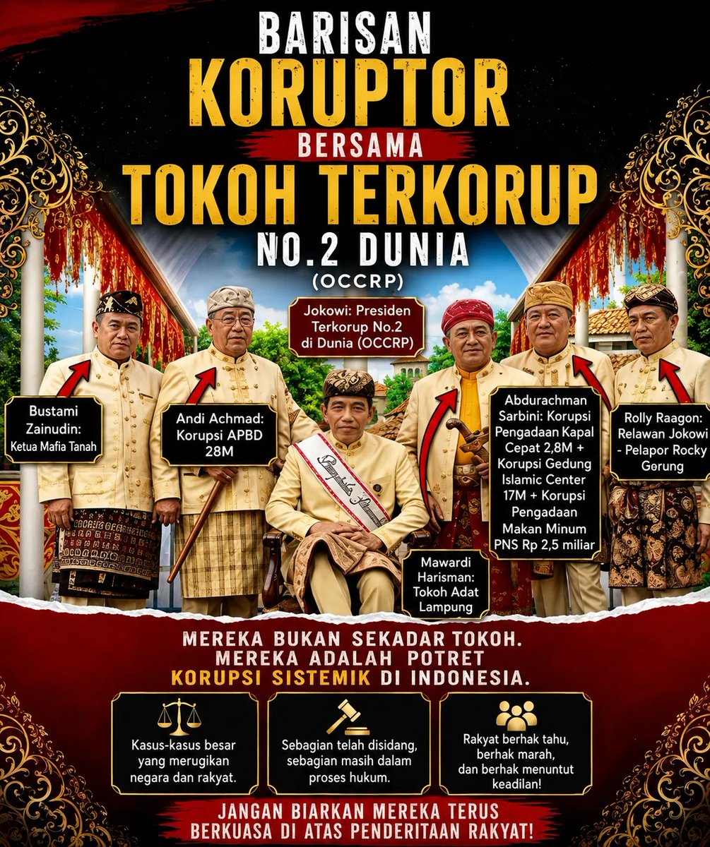 quintta1217's tweet photo. para koruptor pemuja berhala tokoh runner up paling korup di dunia (versi OCCRP) https://t.co/e6069f1HcP