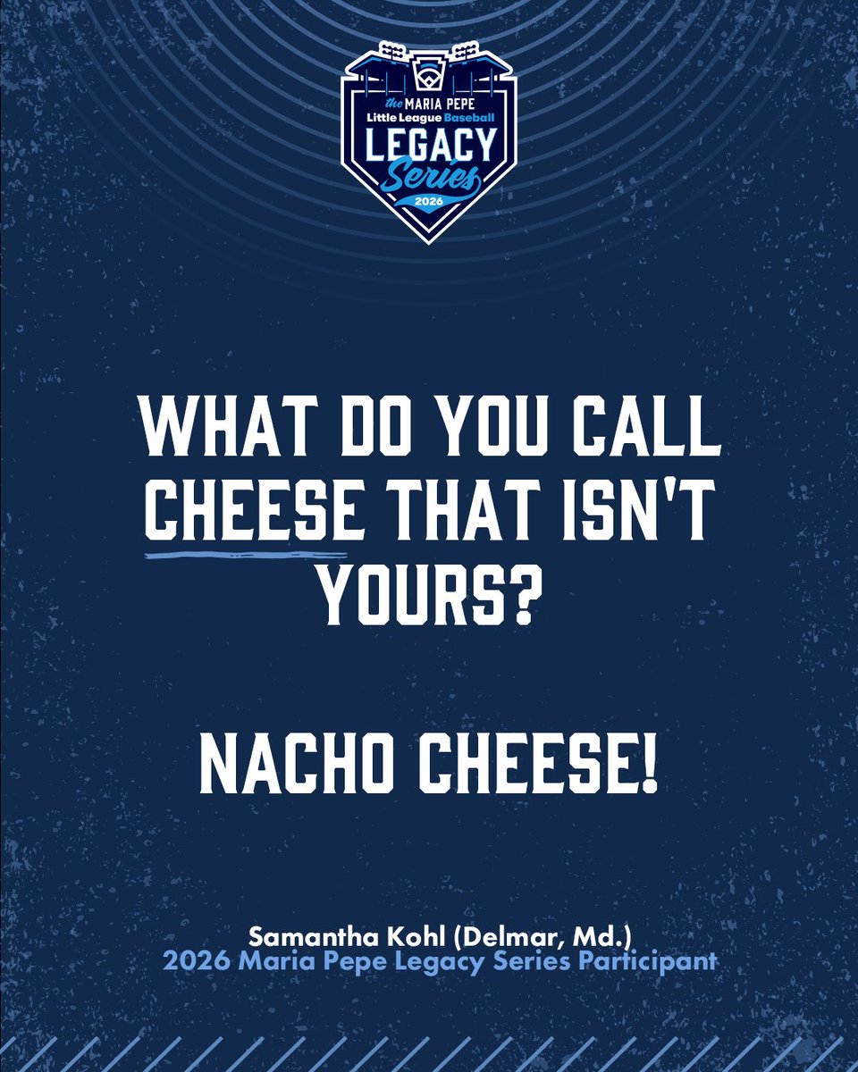 LittleLeague's tweet photo. Happy International Joke Day!
We're celebrating with a few of our favorite jokes from the Maria Pepe Legacy Series. Scroll through for a laugh 🤣 https://t.co/I8uHmWZJOM