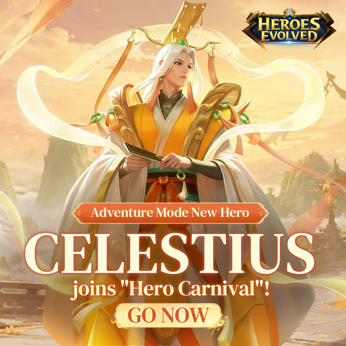 HeroesEvolved's tweet photo. Celestius joins Adventure Mode!
Catch him in the Hero Carnival event! ✨
#HeroesEvolved #MOBA #AdventureMode #celestius https://t.co/NzbiE3Ayvw