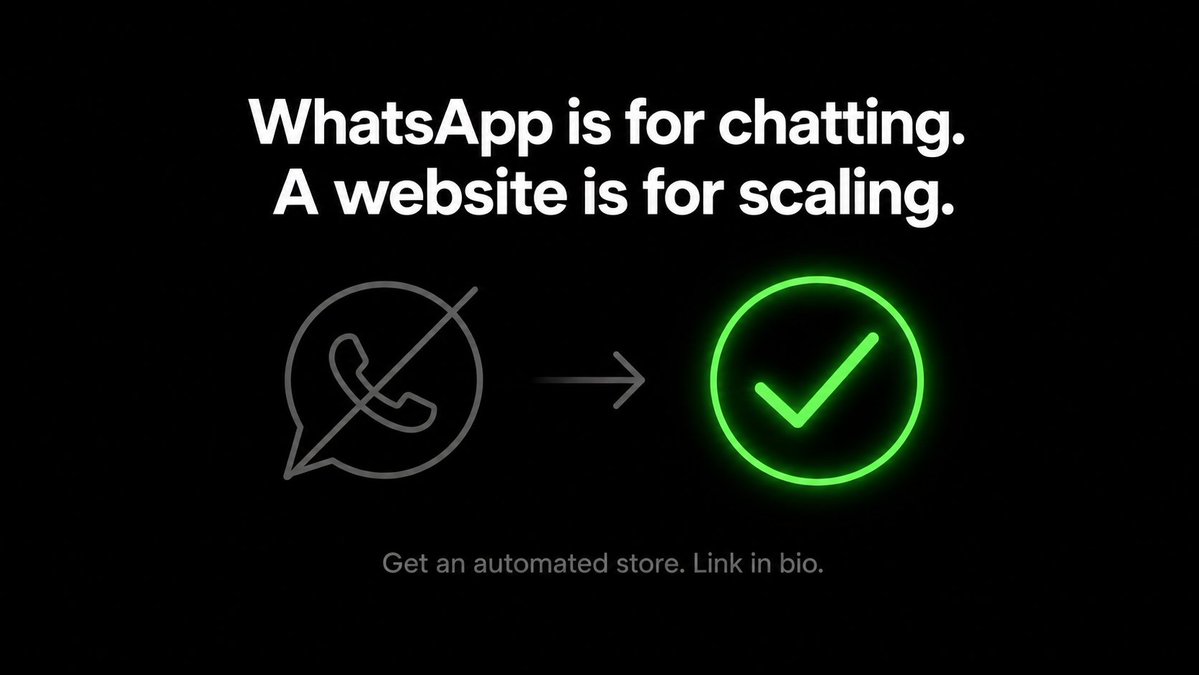 travasites's tweet photo. Still spending your entire day sending "Price in DM," typing out account numbers, and manually checking if stock is available? 
Your WhatsApp shouldn't be your storefront. 
A custom online store automates the boring stuff so you can focus on scaling.
Your site does the lifting 💯 https://t.co/xnfYyWnA16