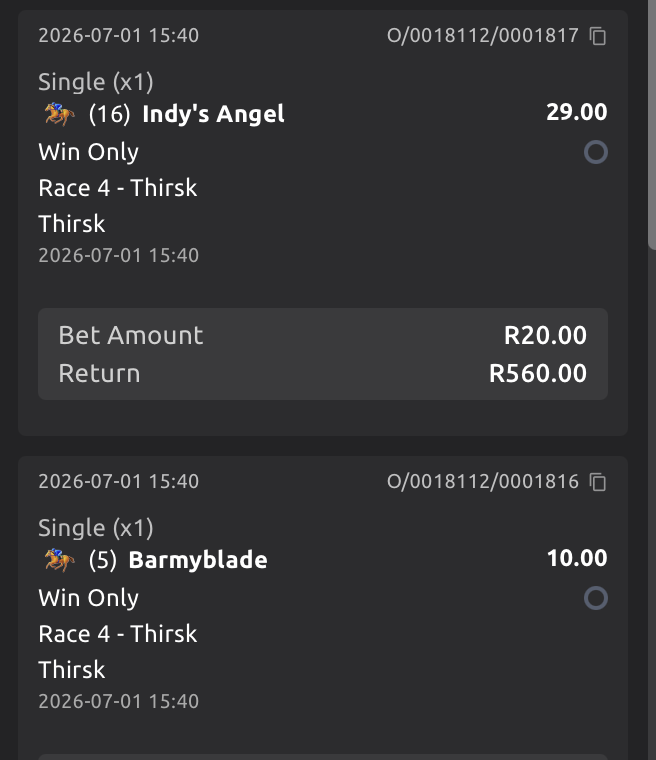 4gotchazn's tweet photo. Today's Thirsk meeting, especially distances over 1200m, you have to been drawn high with a somewhat low saddle cloth. I went big on Barmyblade with a saver on the big outsider. https://t.co/rdNHi3CFqo