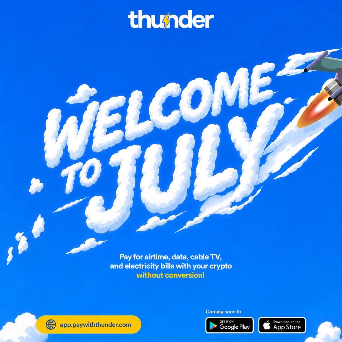 paywiththunder's tweet photo. A new month, new transactions, and new wins on-chain.

Spend less time worrying about payments and more time building, trading, and growing.

Let PayWithThunder handle the payments while you stay focused on the alpha.

Move faster. Pay smarter. Live like the champion you are. 🏆 https://t.co/a5bvnzC7Wr