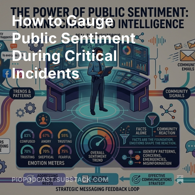PIOPodcast's tweet photo. Happy Wed! I released the Life of A PIO Substack early this week due to July 4th.  This week's article, titled "How to Gauge Public Sentiment in Critical Incidents," is out. To get future articles directly to your inbox, subscribe to the Substack. https://t.co/XRFgMXVM07 https://t.co/liYQR0x1tO