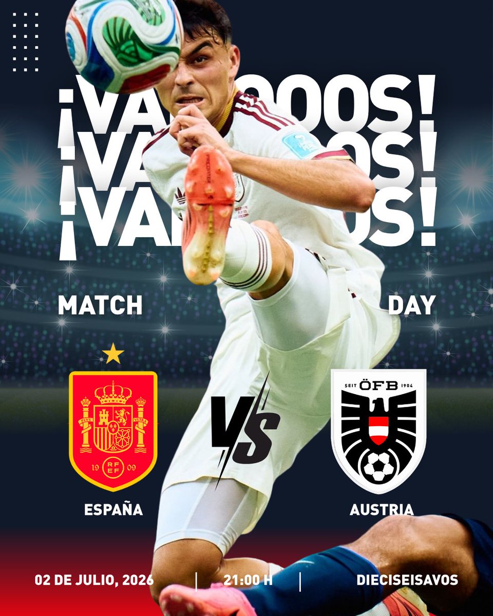 Intersport_es's tweet photo. Hoy ya no hay margen. Hoy se juega a ganar. 🇪🇸⚽

España arranca la fase eliminatoria del Mundial y cada balón cuenta, cada jugada pesa y cada grito empuja.

Ponte la camiseta, sube el volumen y vive el partido como se merece.
Vamos a por los octavos. Vamos, España. 🔥 https://t.co/qVfbxyVexx