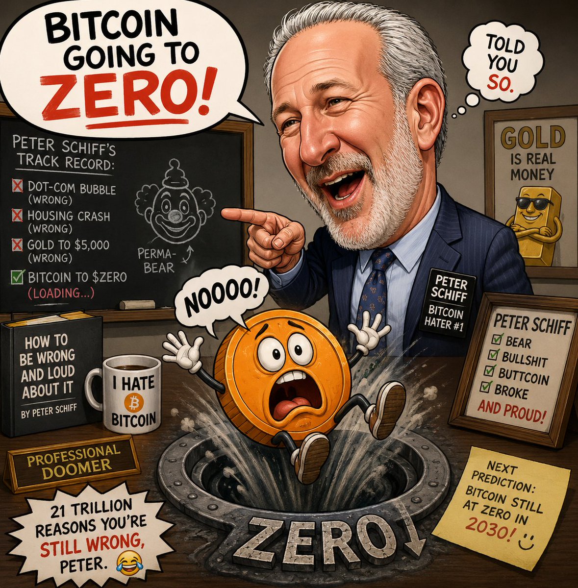 Bitcoin_Pirate_'s tweet photo. BREAKING : @PeterSchiff  remains undefeated... at being early enough to be wrong #bitcoin https://t.co/Jm53SEndwy