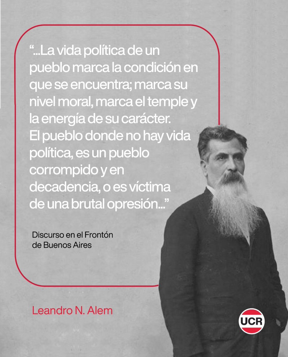UCRNacional's tweet photo. Recordamos a Leandro N. Alem, fundador de la Unión Cívica Radical y uno de los grandes constructores de la vida democrática argentina.

🇵🇱 En el aniversario de su fallecimiento, honramos su memoria reafirmando nuestro compromiso con los ideales que dieron origen a la UCR. https://t.co/icMJM7p2qt