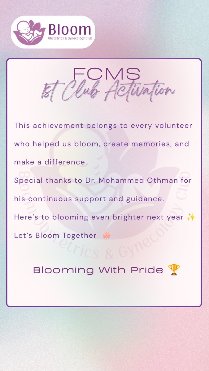 BloomCare's tweet photo. We are honored to have achieved FCMS 1st Club Activation 🏆

Heartfelt thanks to our amazing volunteers for creating beautiful memories, and special thanks to @DrMOthman12399 for his continuous guidance and support 🤍

Together, we Bloom brighter ✨🪷 https://t.co/FTCIn7eVh6